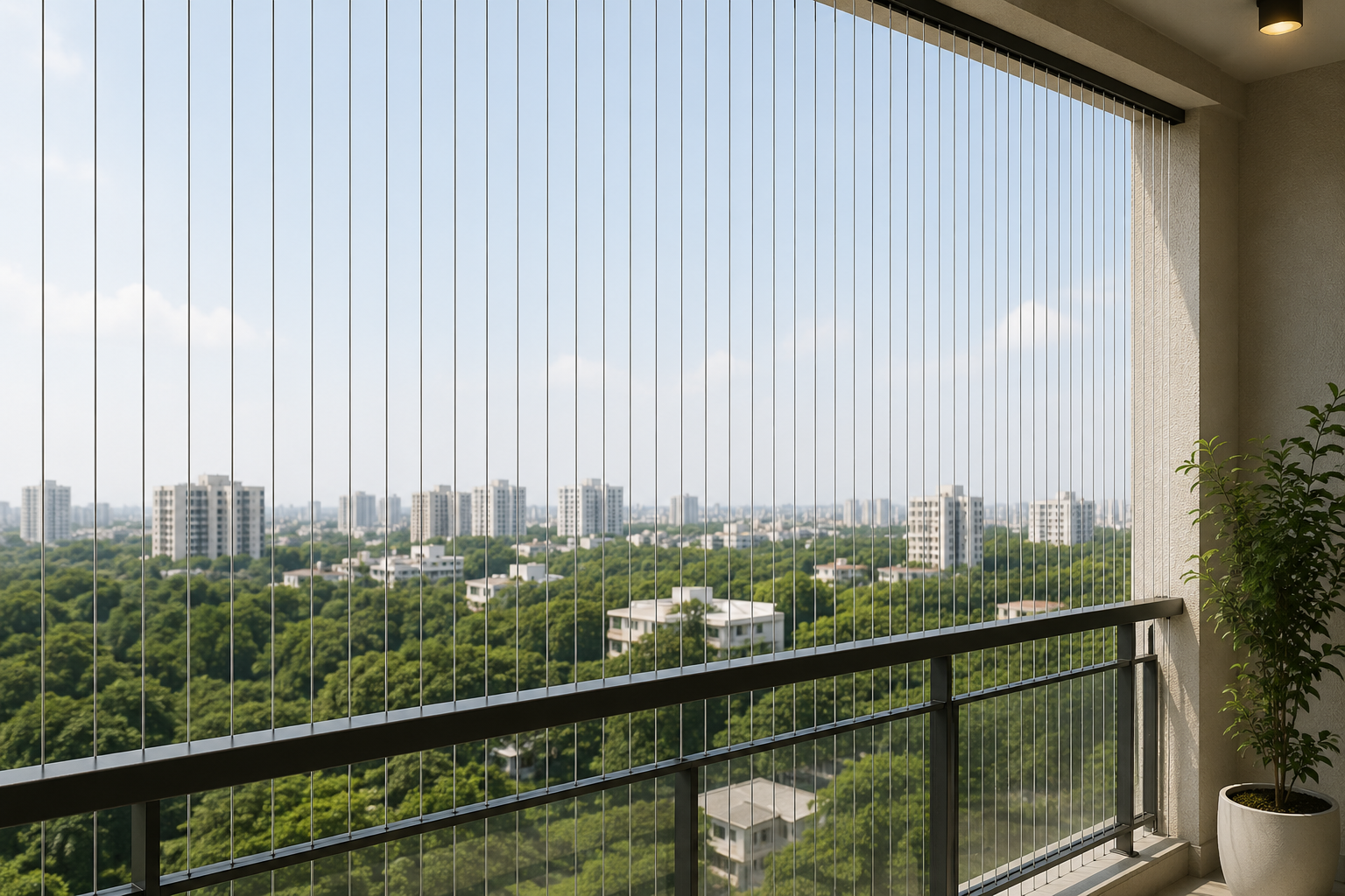 Pleated Mosquito Mesh installed on a window